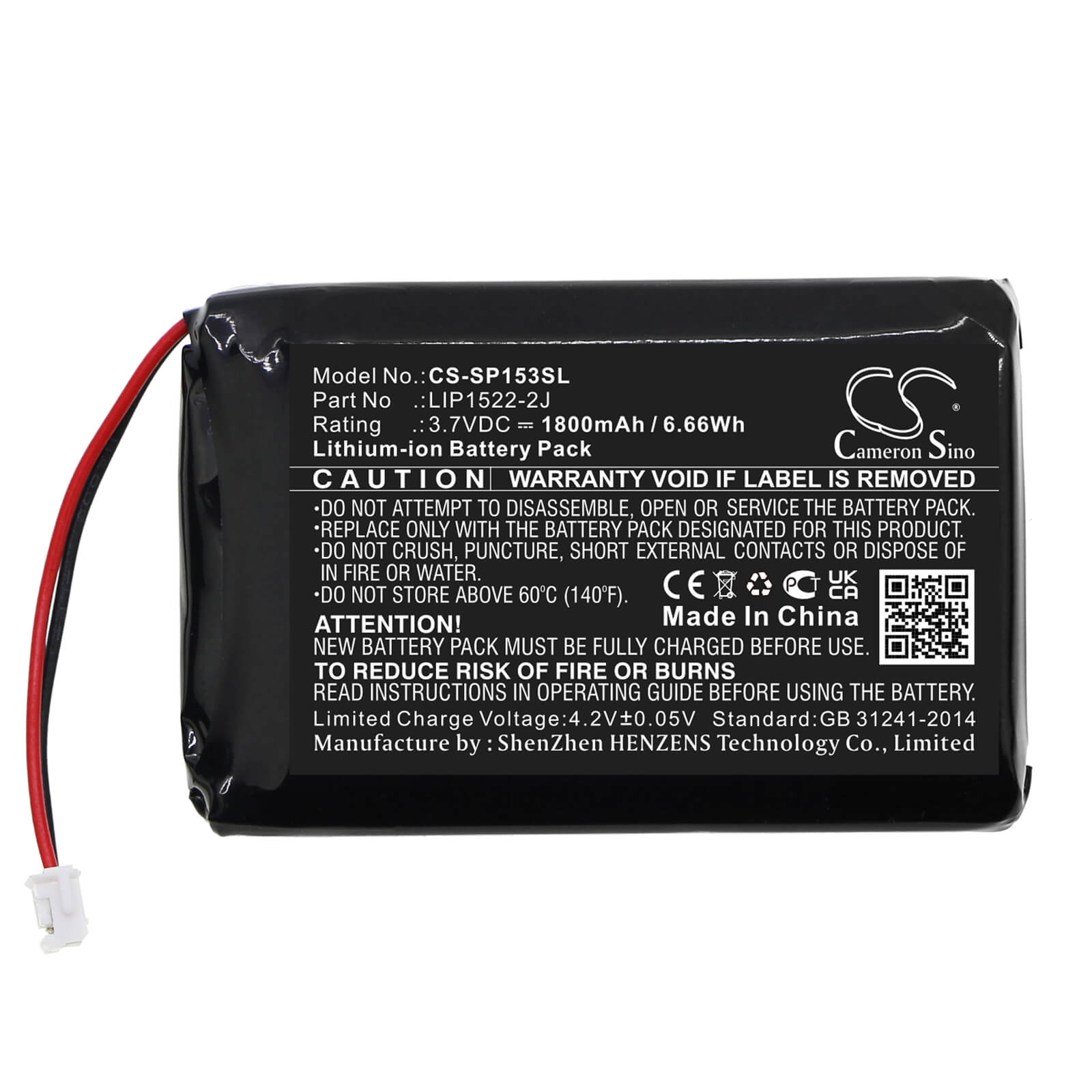 Li-ion Battery fits Sony, Cuh-zct2, Cuh-zct2h 3.7V, 1800mAh / 6.66Wh Game Console Cameron Sino Technology Limited