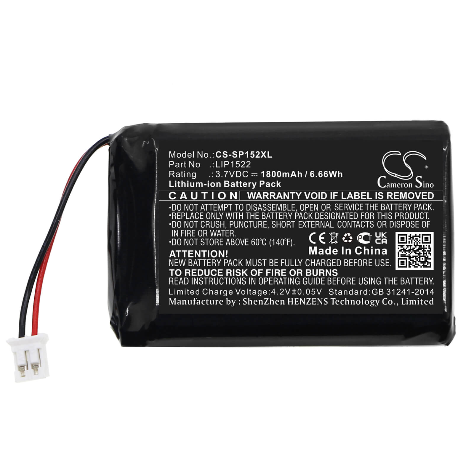 Li-ion Battery fits Sony, Cuh-zct1e, Cuh-zct1h 3.7V, 1800mAh / 6.66Wh Game Console Cameron Sino Technology Limited