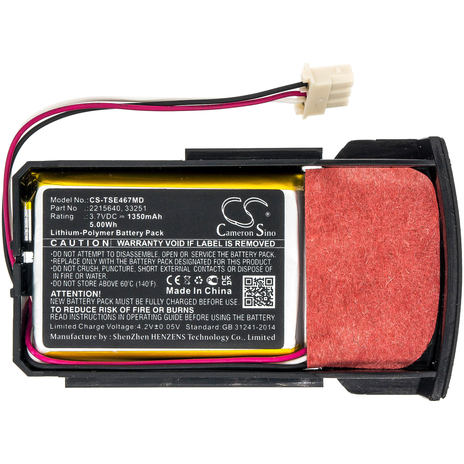 Li-Polymer Battery fits Thermo Scientific, 4672 Multichannel, E1 Clip Tip 4671 Single Channe 3.7V, 1350mAh / 5.00Wh Medical Cameron Sino Technology Limited