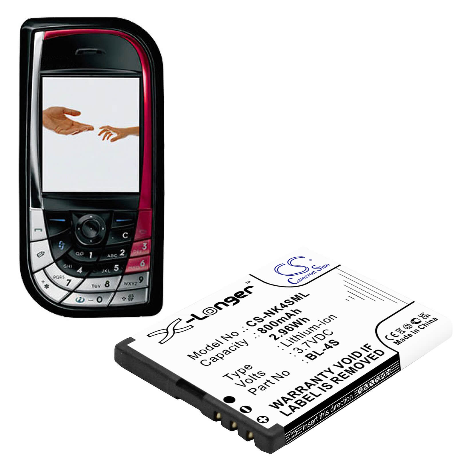 Li-ion Battery fits Nokia, 2680, 2680 Slide 3.7V, 800mAh / 2.96Wh Mobile & SmartPhone Cameron Sino Technology Limited