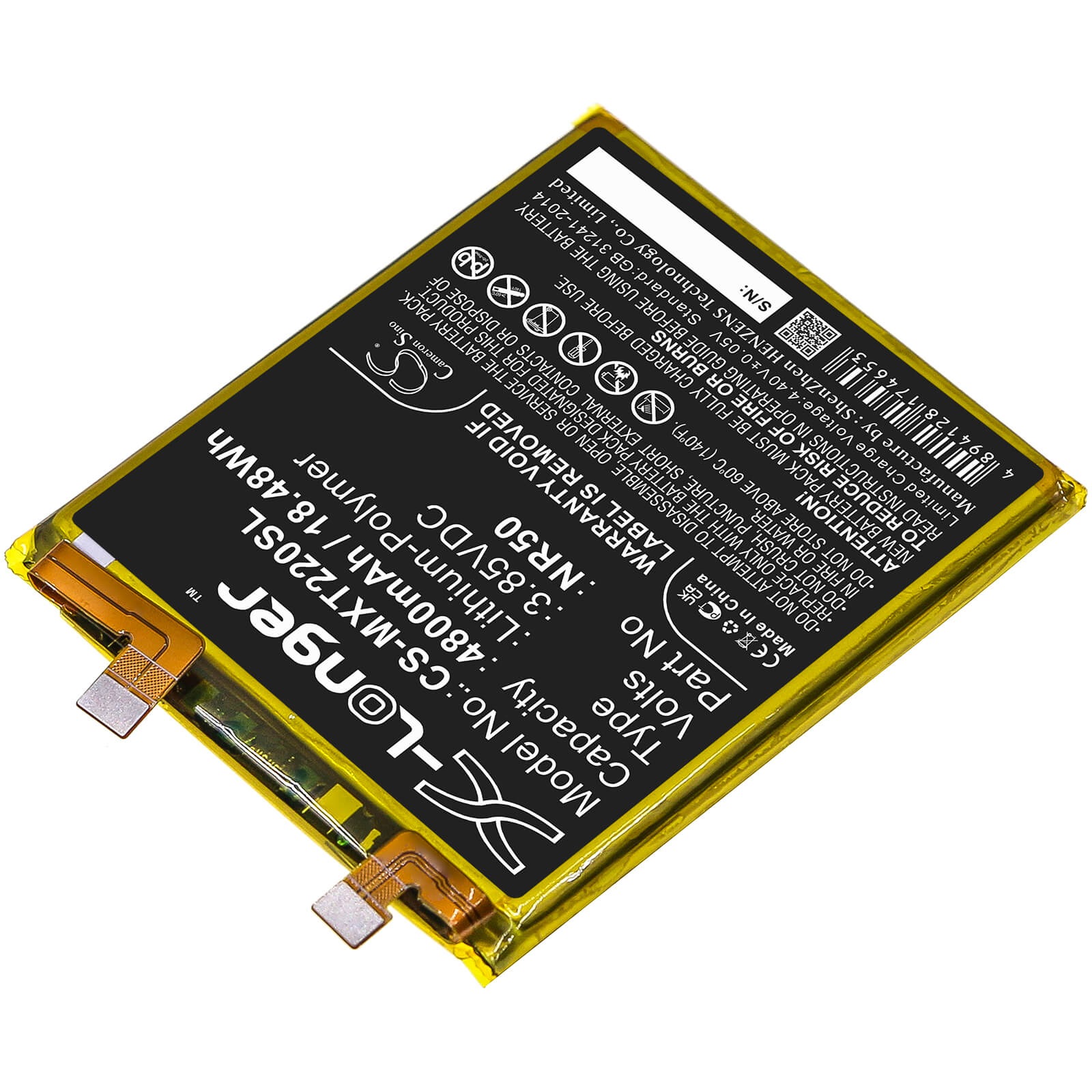 Li-Polymer Battery fits Motorola, Edge 30 Ultra, Moto Edge X30 3.85V, 4800mAh / 18.48Wh Mobile & SmartPhone Cameron Sino Technology Limited