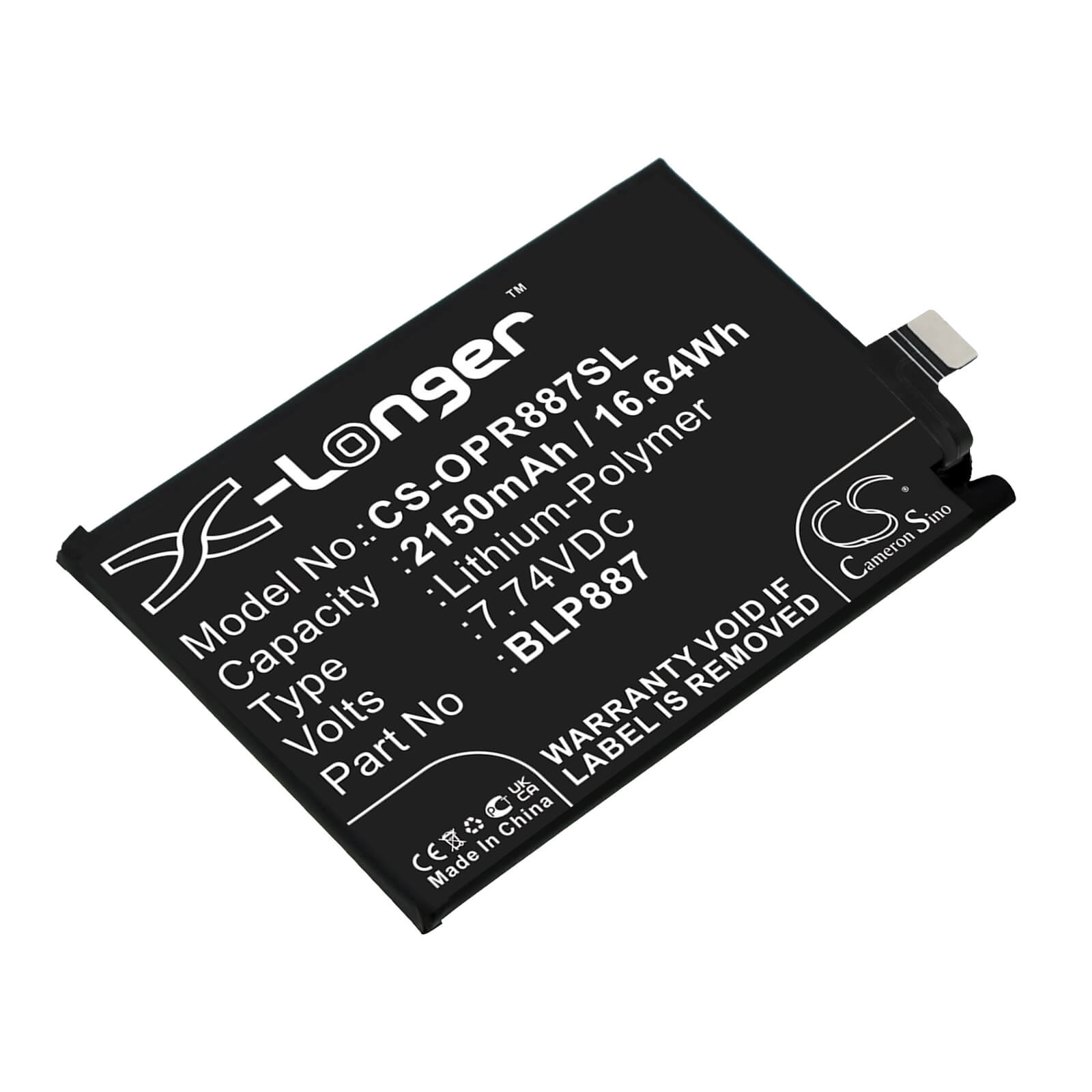 Li-Polymer Battery fits Oppo, Realme Gt Neo 2, Realme Gt Pro 2 7.74V, 2150mAh / 16.64Wh Mobile & SmartPhone Cameron Sino Technology Limited