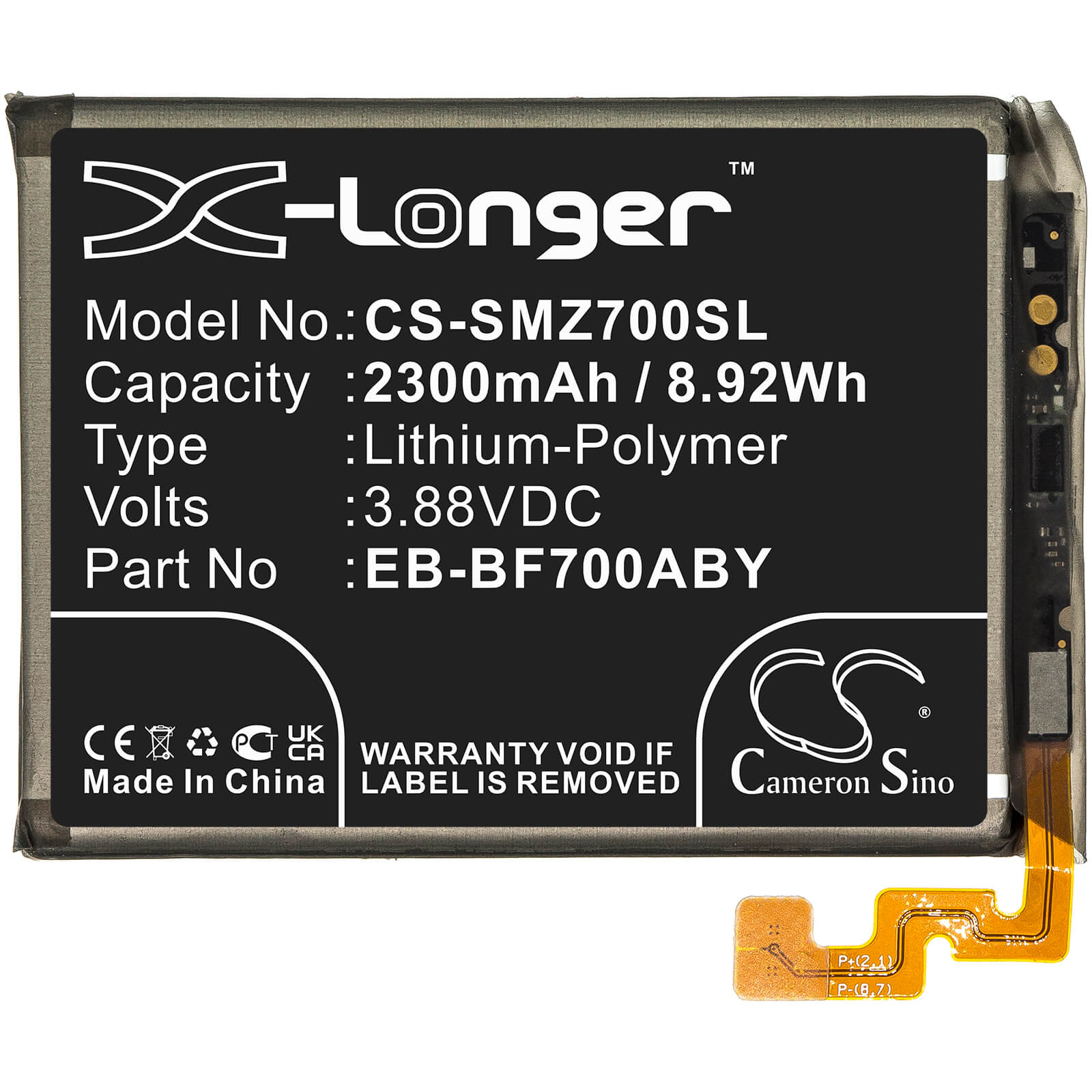 Li-Polymer Battery fits Samsung, Galaxy Z Flip, Sm-f7000 3.88V, 2300mAh / 8.92Wh Mobile & SmartPhone Cameron Sino Technology Limited