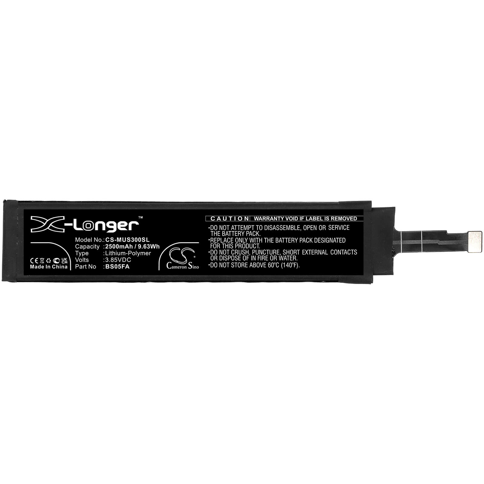 Li-Polymer Battery fits Xiaomi, Black Shark 3 Pro, Black Shark 3 Pro 5g 3.85V, 2500mAh / 9.63Wh Mobile & SmartPhone Cameron Sino Technology Limited
