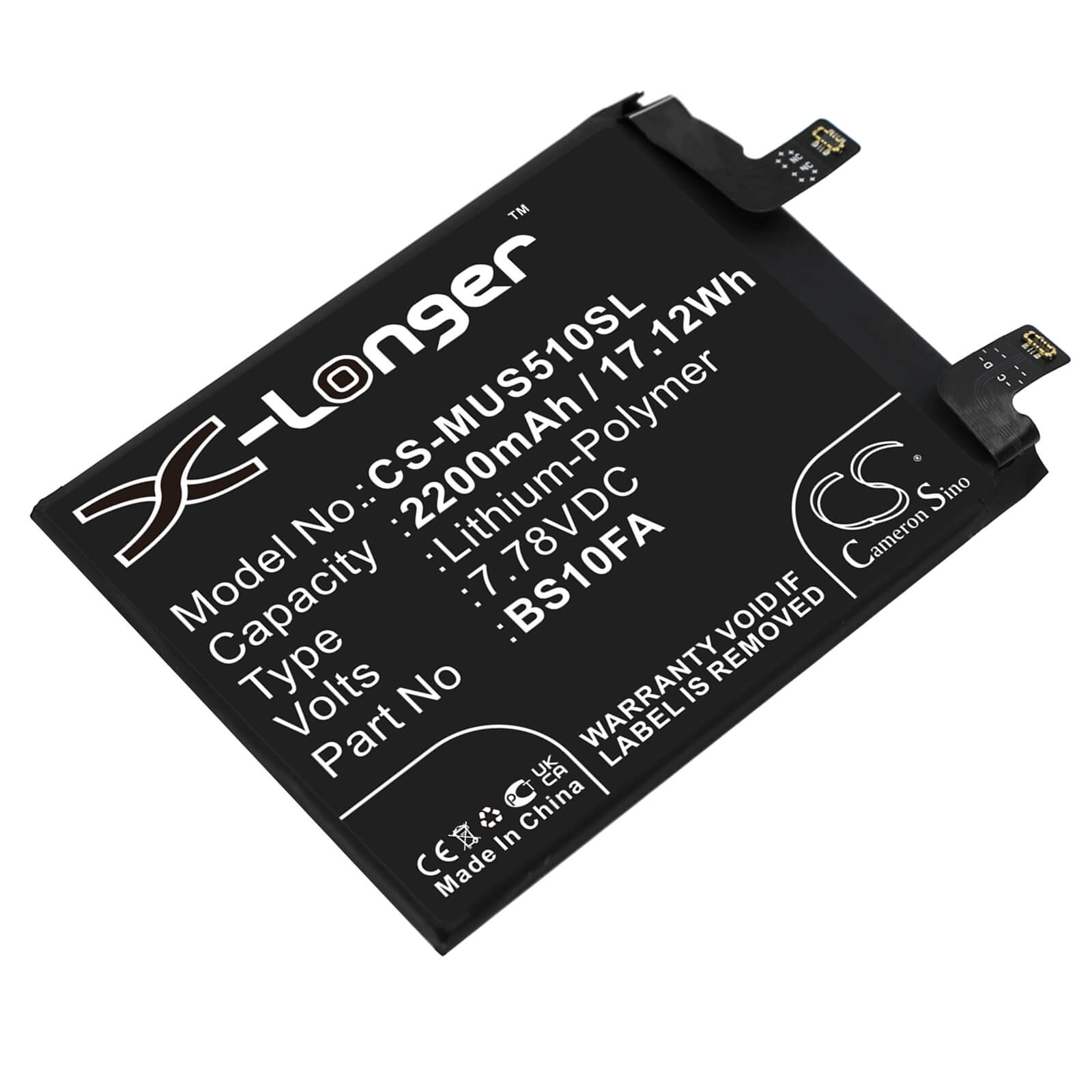 Li-Polymer Battery fits Xiaomi, Black Shark 5 Pro 5g, Black Shark 5s 7.78V, 2200mAh / 17.12Wh Mobile & SmartPhone Cameron Sino Technology Limited