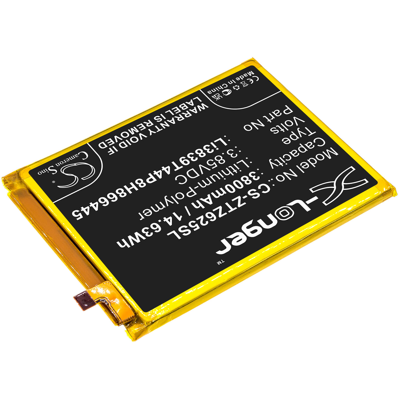 Li-Polymer Battery fits Zte, Blade 11 Prime 2020, Z6251vs 3.85V, 3800mAh / 14.63Wh Mobile & SmartPhone Cameron Sino Technology Limited