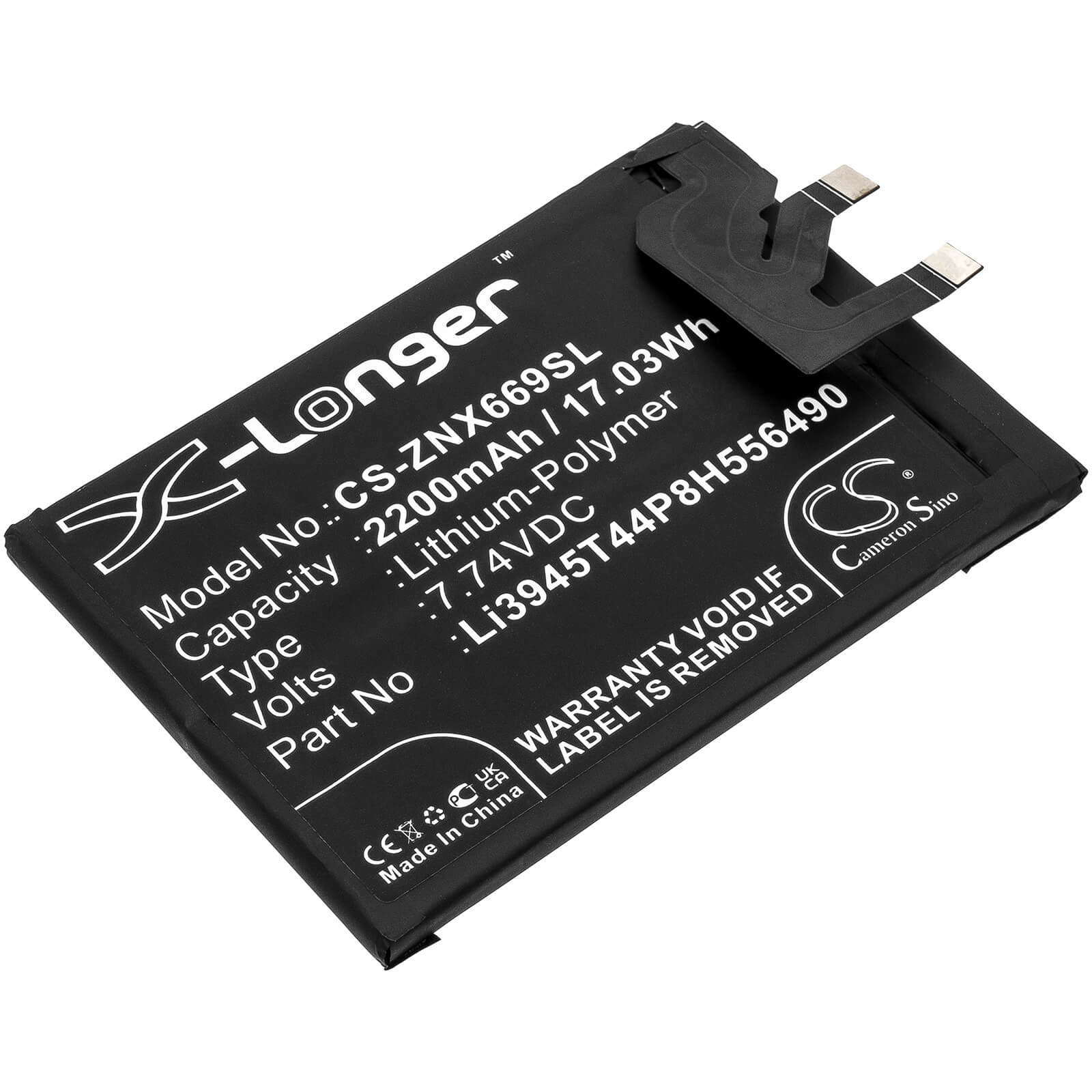 Li-Polymer Battery fits Zte, Nubia Red Magic 6 Pro, Nx669j-p 7.74V, 2200mAh / 17.03Wh Mobile & SmartPhone Cameron Sino Technology Limited