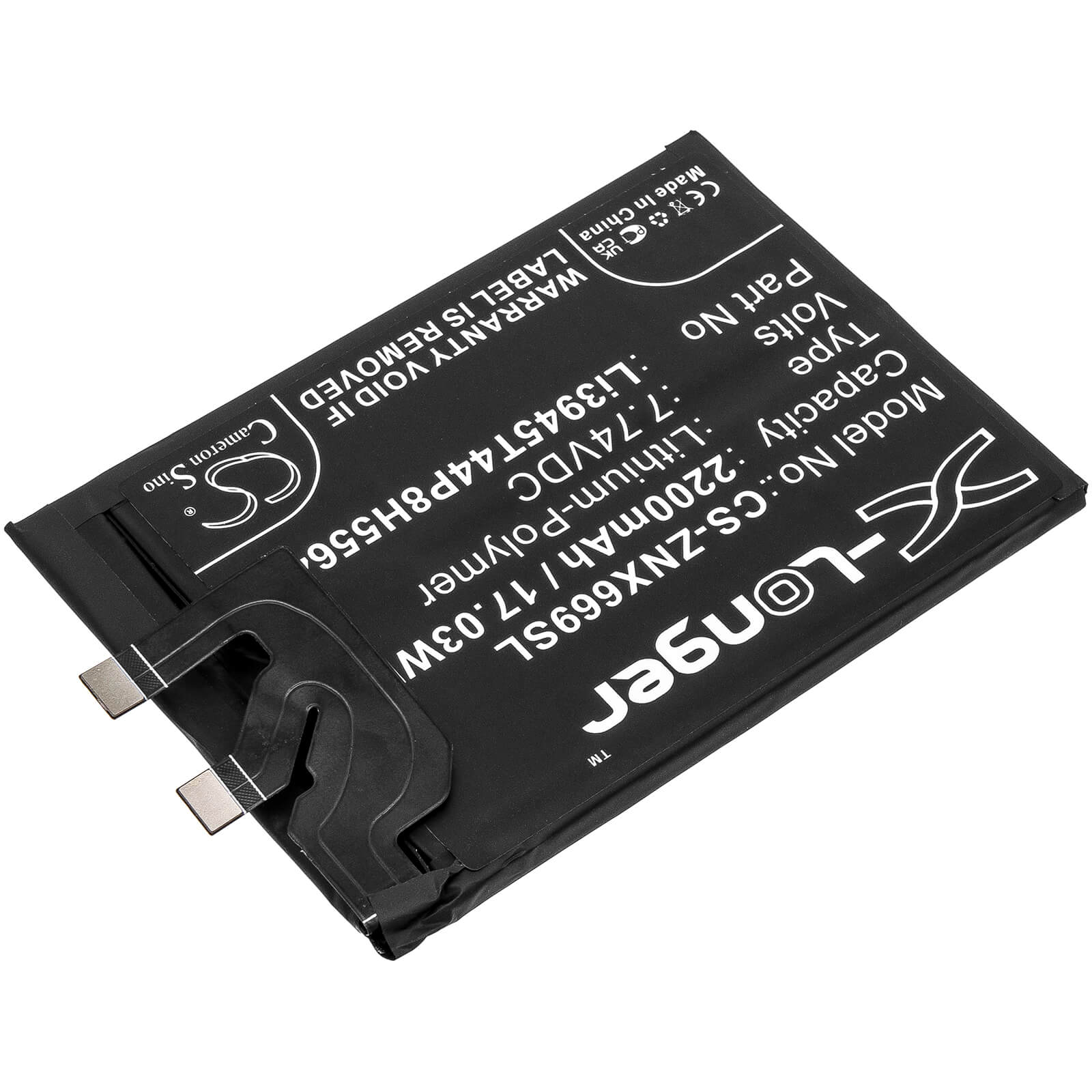 Li-Polymer Battery fits Zte, Nubia Red Magic 6 Pro, Nx669j-p 7.74V, 2200mAh / 17.03Wh Mobile & SmartPhone Cameron Sino Technology Limited
