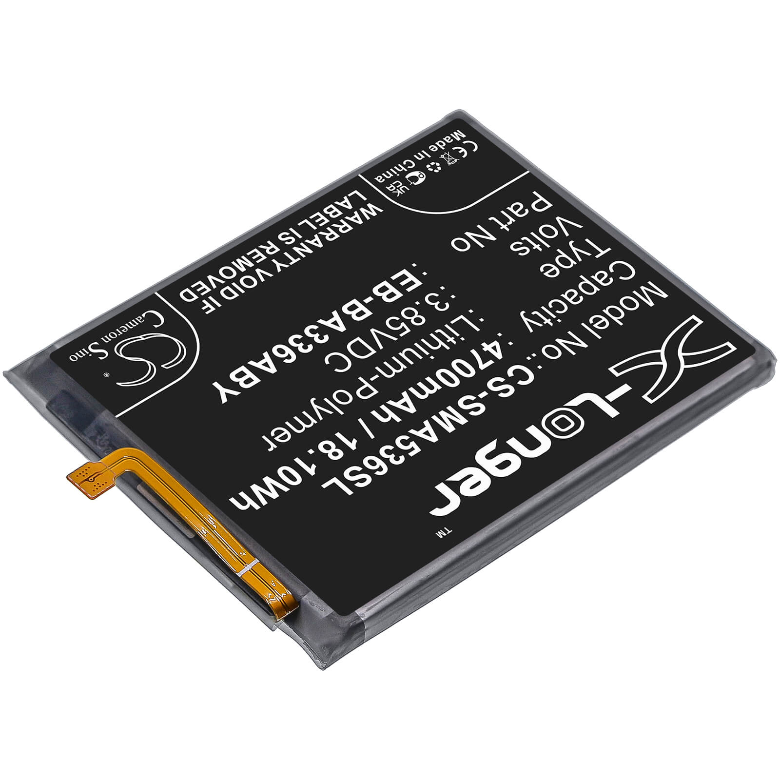 Li-Polymer Battery fits Samsung, Galaxy A53 5g 2022, Sm-a5360 3.85V, 4700mAh / 18.10Wh Mobile & SmartPhone Cameron Sino Technology Limited