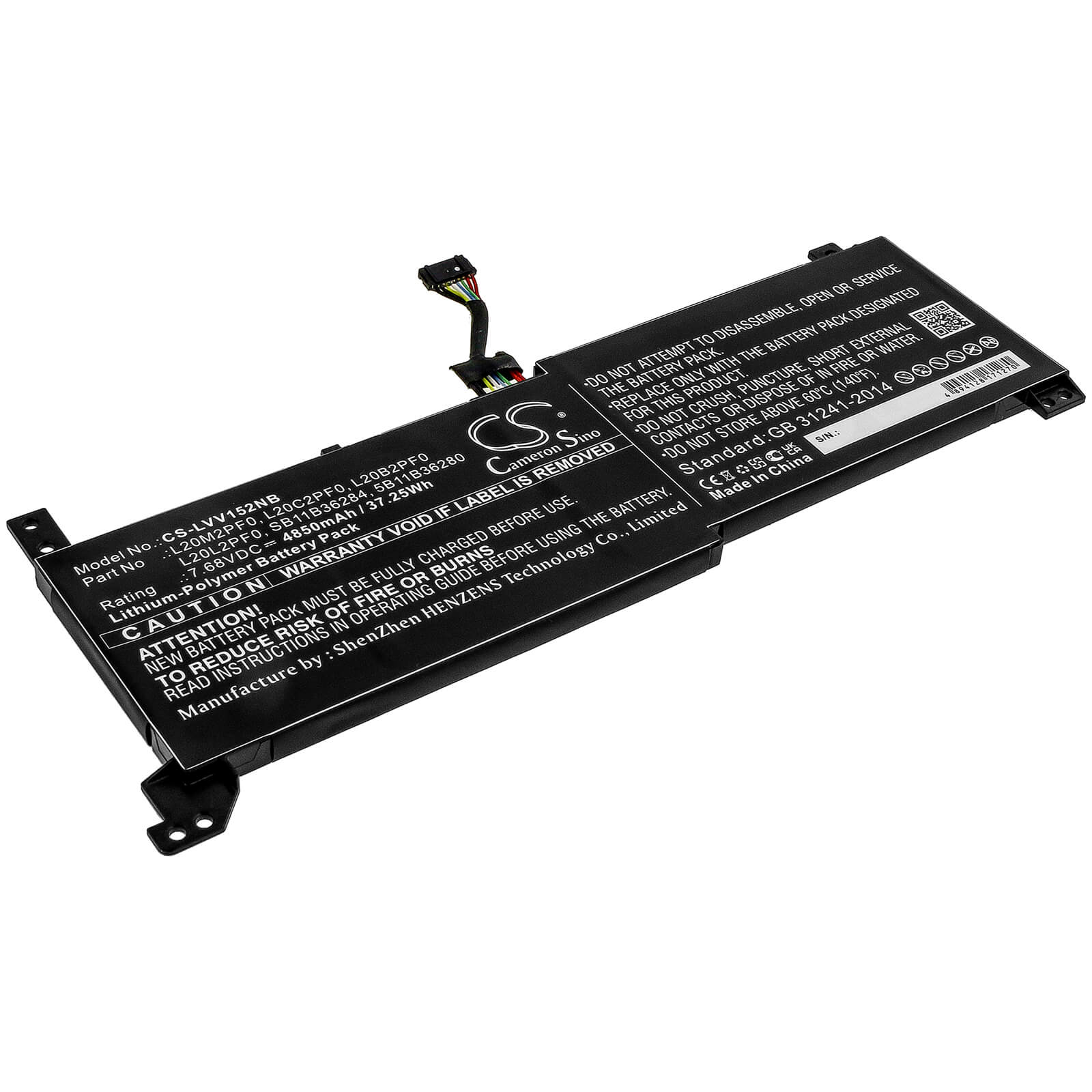 Li-Polymer Battery fits Lenovo, Ideapad 3 14alc6, Ideapad 3 14itl6 7.68V, 4850mAh / 37.25Wh Notebook & Laptop Cameron Sino Technology Limited
