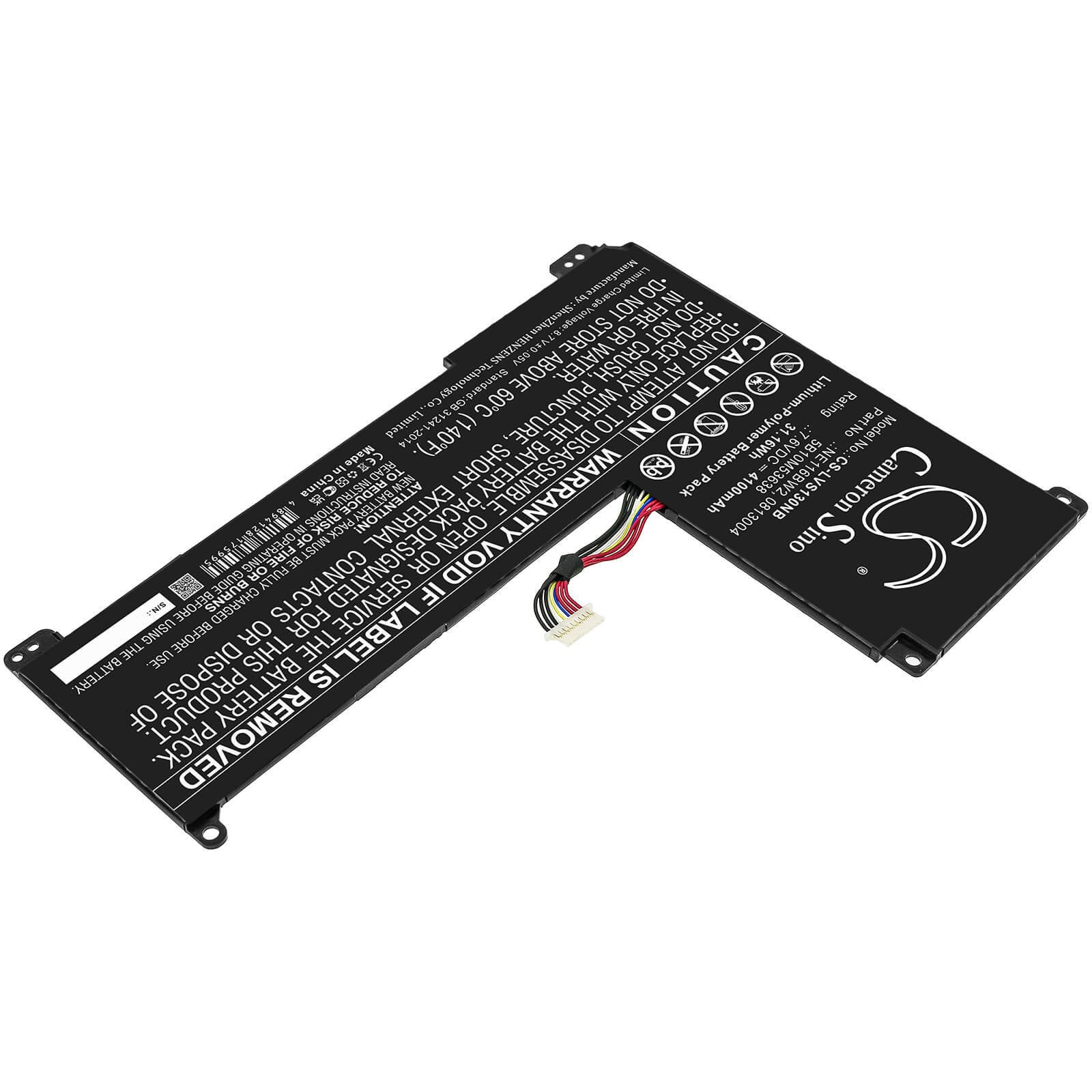 Li-Polymer Battery fits Lenovo, Ideapad 110s-11ibr, Ideapad 110s-11ibr (80wg) Seri 7.6V, 4100mAh / 31.16Wh Cameron Sino Technology Limited