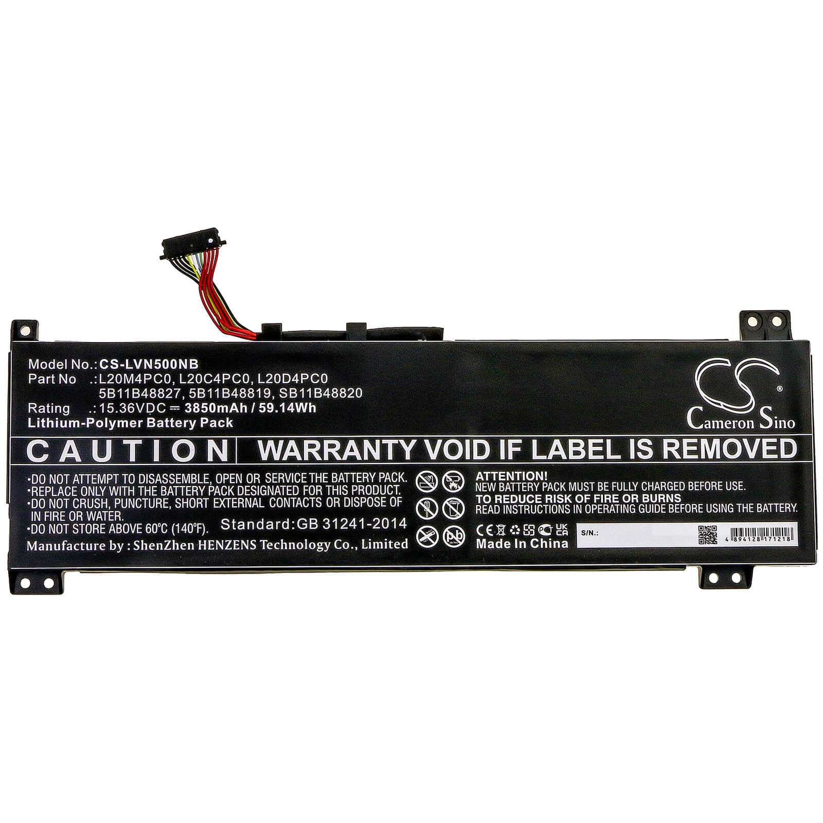 Li-Polymer Battery fits Lenovo, Ideapad Gaming 3-15ach6, Legion 5-15ach6 15.36V, 3850mAh / 59.14Wh Notebook & Laptop Cameron Sino Technology Limited