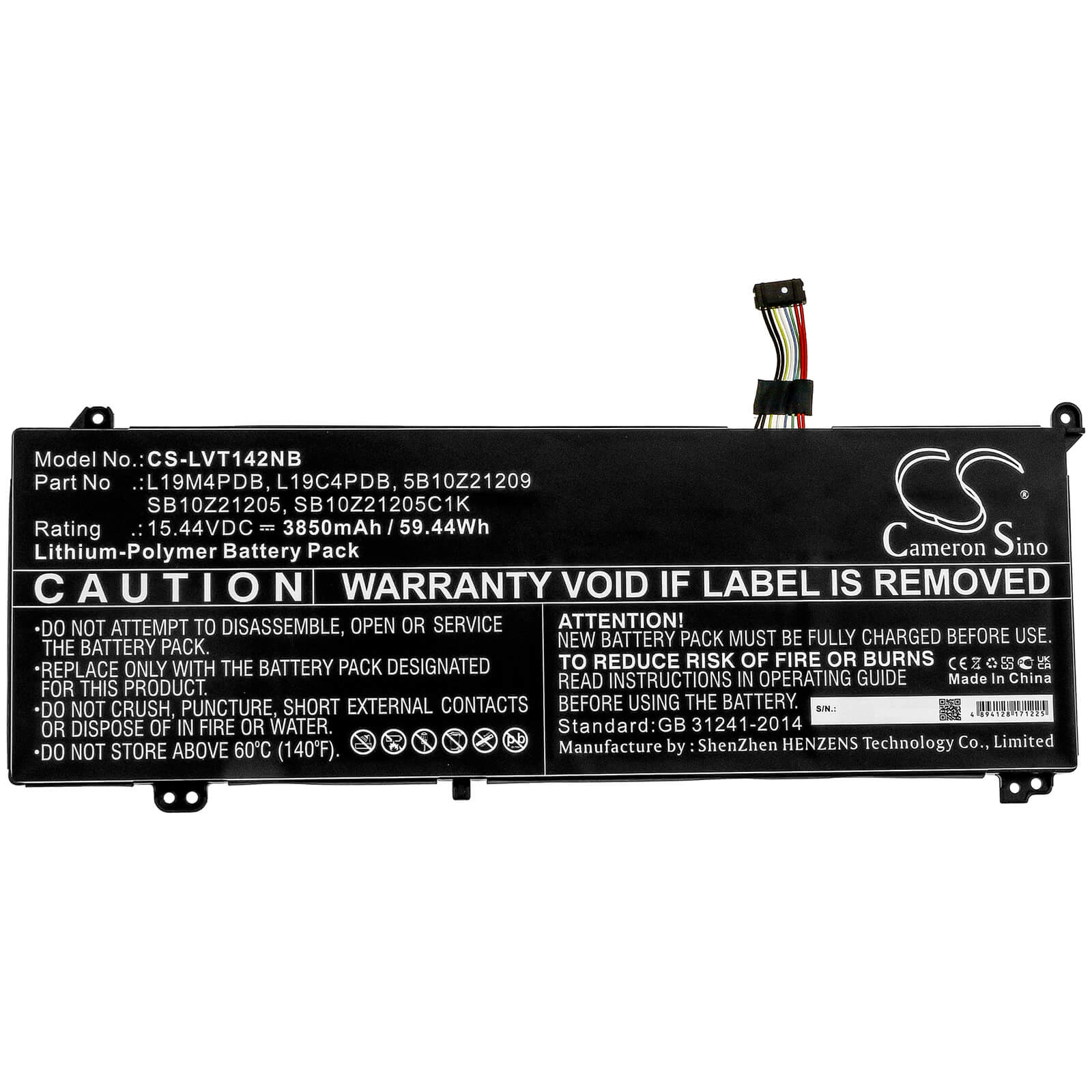 Li-Polymer Battery fits Lenovo, Thinkbook 14 2021, Thinkbook 14 2021 15.44V, 3850mAh / 59.44Wh Notebook & Laptop Cameron Sino Technology Limited