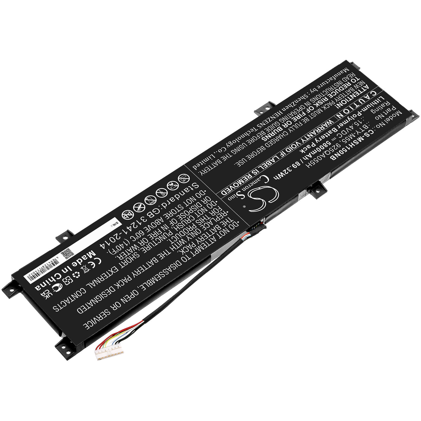 Li-Polymer Battery fits Msi, Alpha 15 A3ddk, Alpha 15 A4dek 15.4V, 5800mAh / 89.32Wh Notebook & Laptop Cameron Sino Technology Limited