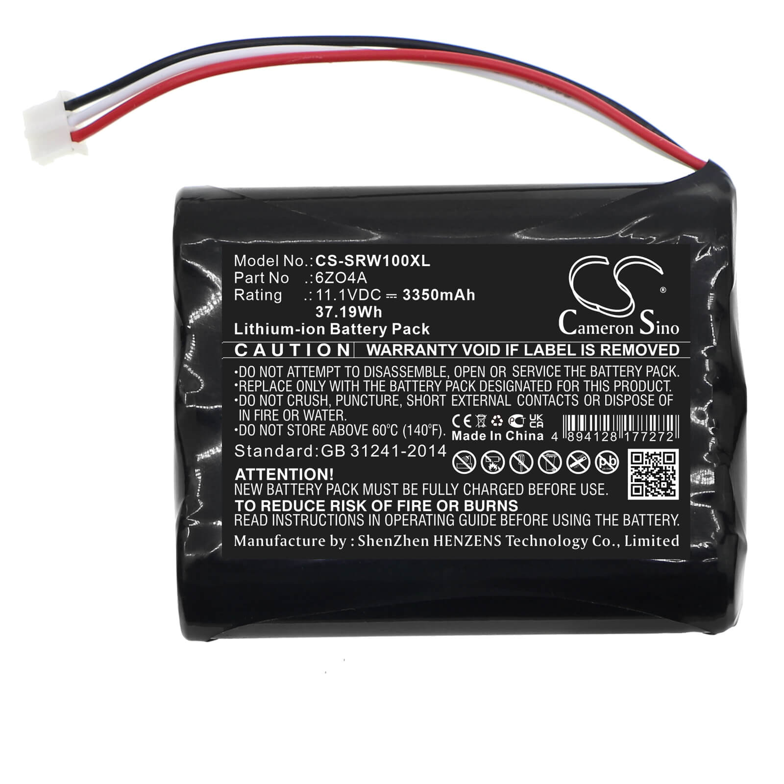 Li-ion Speaker Battery fits Sony, Vgf-wa1 11.1V, 3350mAh / 37.19Wh Speaker Cameron Sino Technology Limited