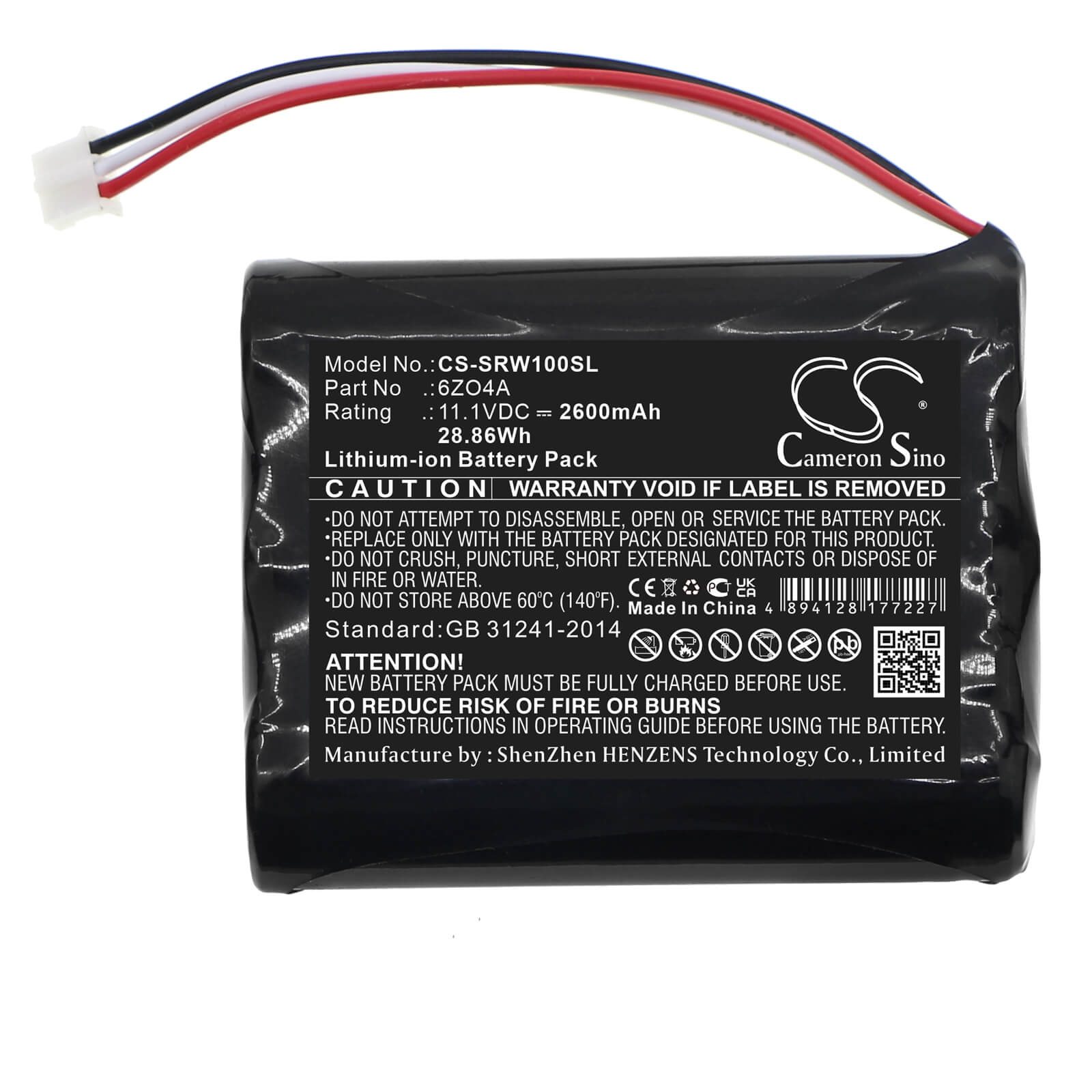 Li-ion Speaker Battery fits Sony, Vgf-wa1 11.1V, 2600mAh / 28.86Wh Speaker Cameron Sino Technology Limited