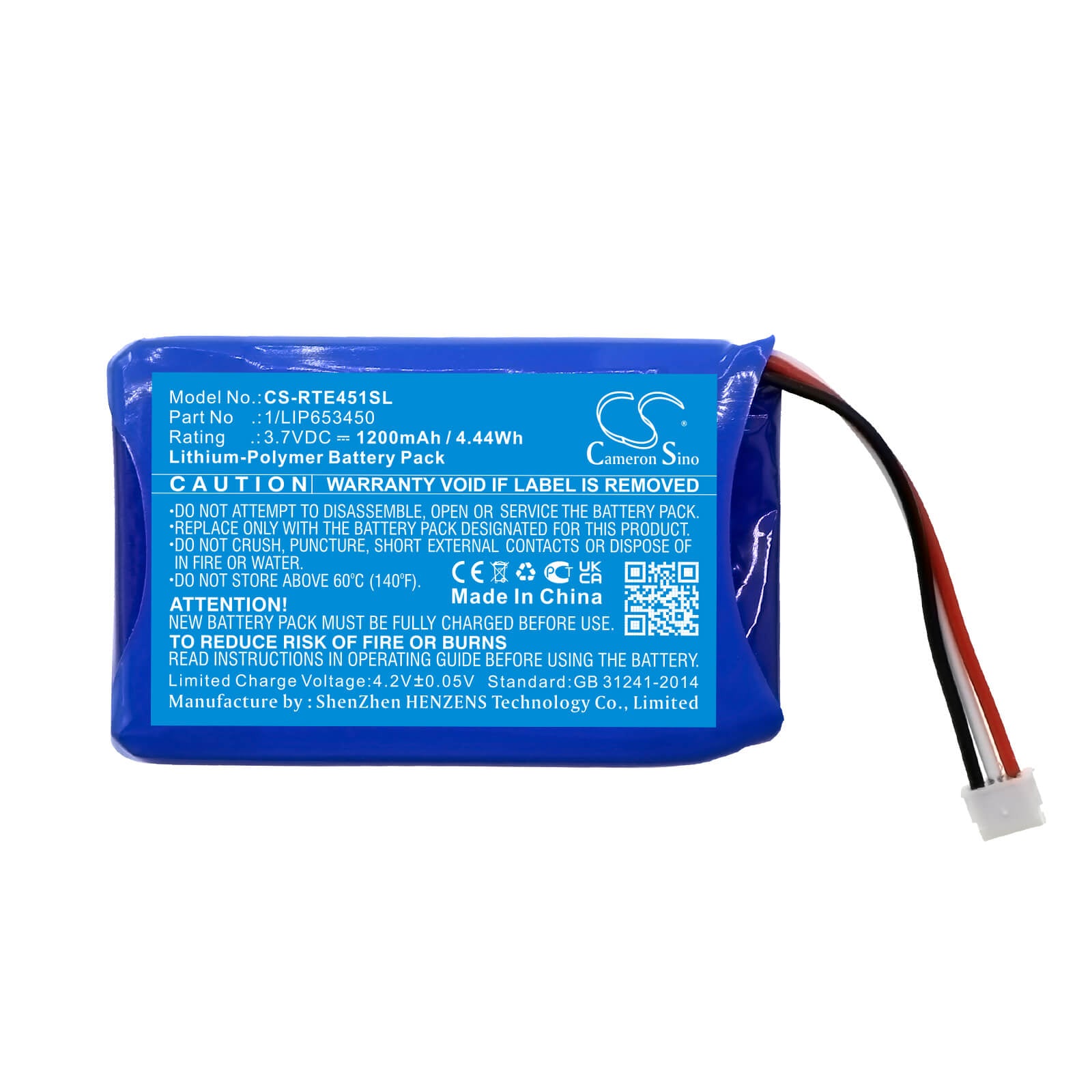 Li-Polymer Battery fits Range Rover, Ah42-19g291-aa, Lr 02 31 91 3.7V, 1200mAh / 4.44Wh Touch Screen Remote Control Cameron Sino Technology Limited