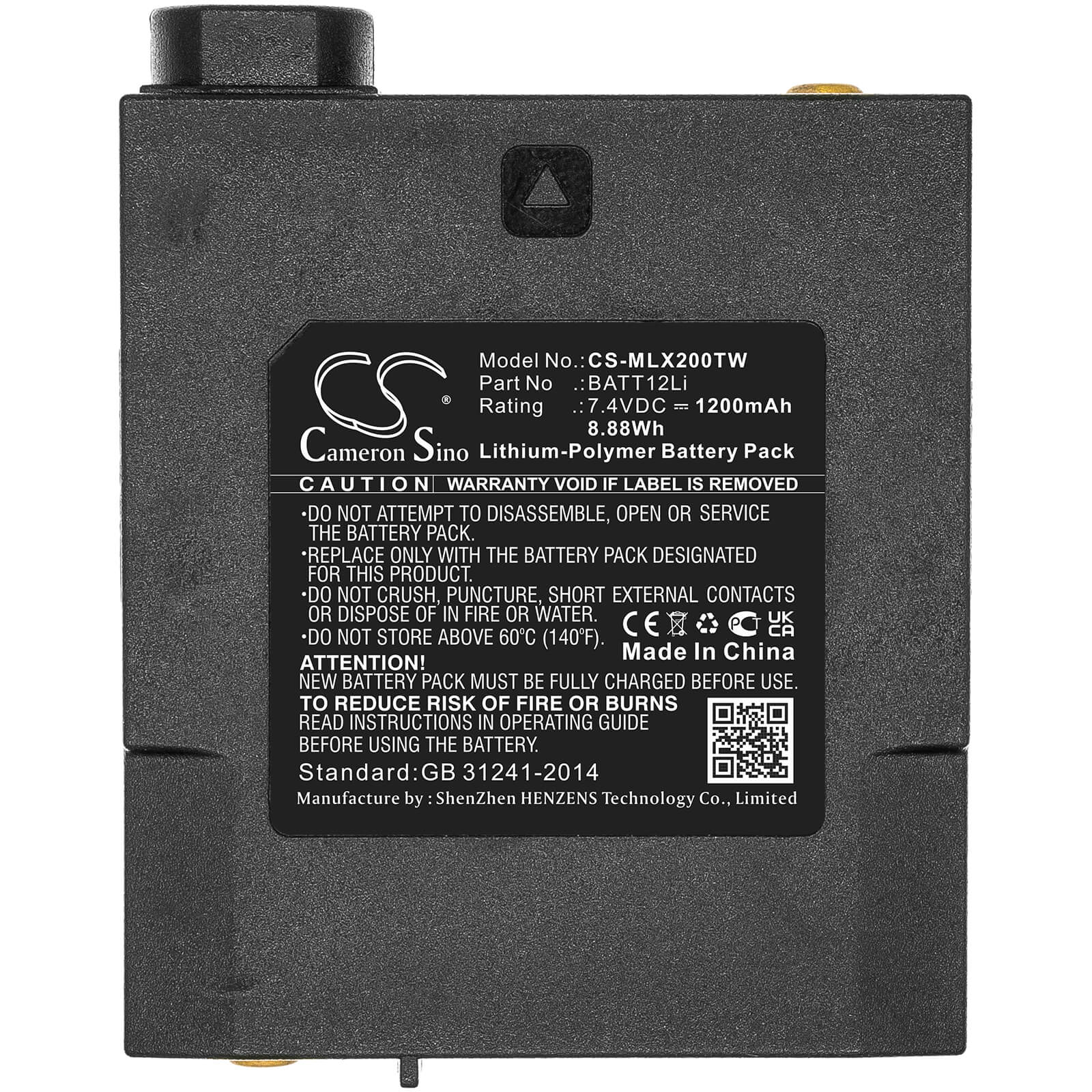 Li-Polymer Battery fits Midland, G7 Pro, Gxt2000 7.4V, 1200mAh / 8.88Wh Two-Way Radio Cameron Sino Technology Limited