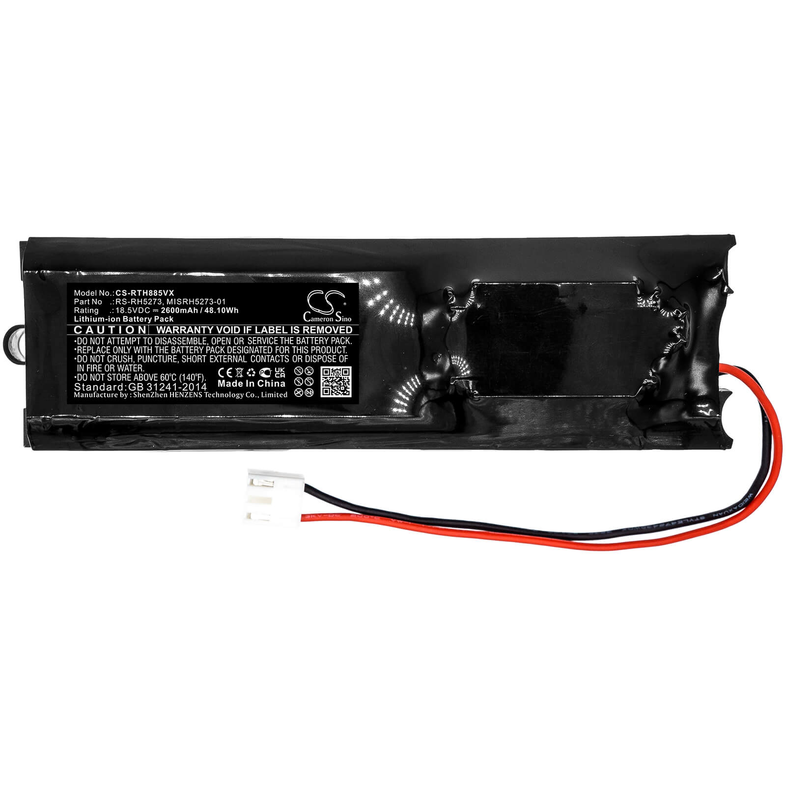 Li-ion Battery fits Rowenta, Rh8812, Rh8812wh / 2d2 18.5V, 2600mAh / 48.10Wh Vacuum Cameron Sino Technology Limited