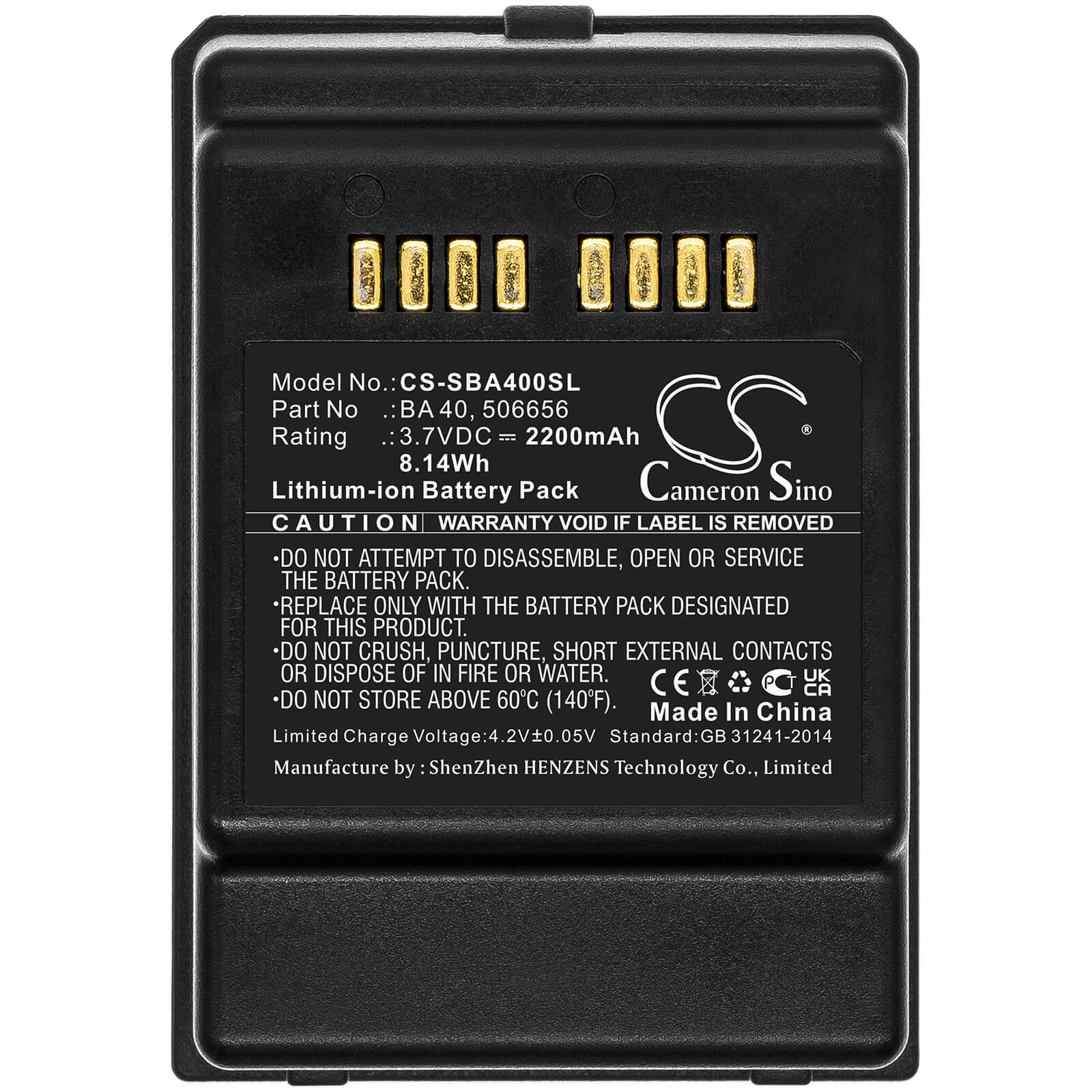 Li-ion Battery fits Sennheiser, Sl 133-s Dw, Sl 133-s Dw Tablestand 3.7V, 2200mAh / 8.14Wh Wireless Headset Cameron Sino Technology Limited