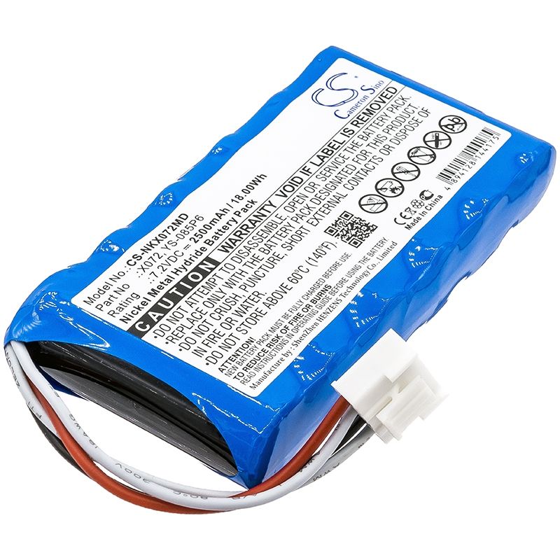 Ni-MH Battery fits Nihon Kohden, Olg-2800, Olg-2800 Monitor, Olv-2700 7.2V, 2500mAh Medical Cameron Sino Technology Limited