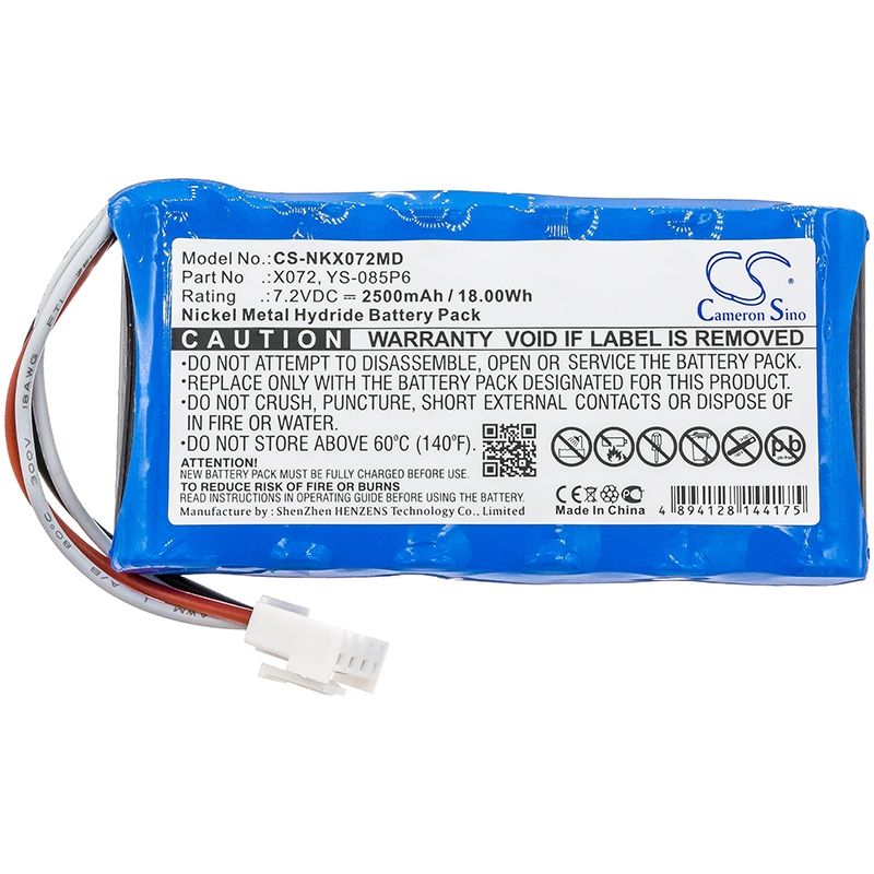 Ni-MH Battery fits Nihon Kohden, Olg-2800, Olg-2800 Monitor, Olv-2700 7.2V, 2500mAh Medical Cameron Sino Technology Limited