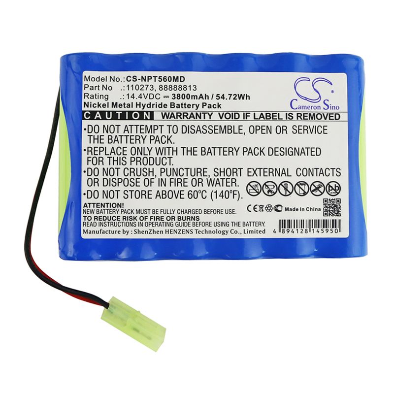 Ni-MH Battery fits Nellcor Puritan Bennett, Mediana N5500, Mediana N5600, N5500 14.4V, 3800mAh Medical Cameron Sino Technology Limited