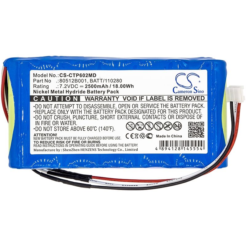 Ni-MH Battery fits Criticare, 507njc Bp, 602-14, Lt Plus 7.2V, 2500mAh Medical Cameron Sino Technology Limited