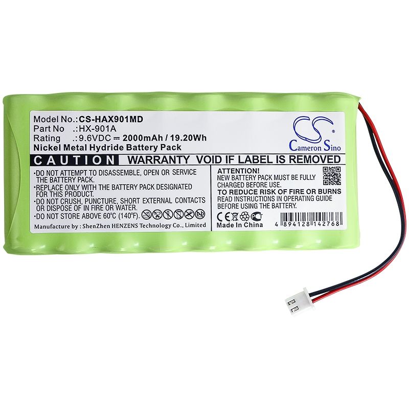 Ni-MH Battery fits Huaxi, Hx-901a 9.6V, 2000mAh Medical Cameron Sino Technology Limited