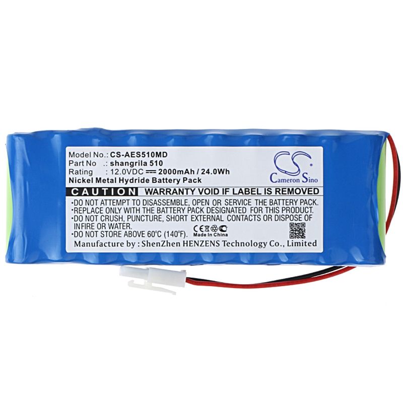 Ni-MH Battery fits Aeonmed, Shangrila 510 12.0V, 2000mAh Medical Cameron Sino Technology Limited