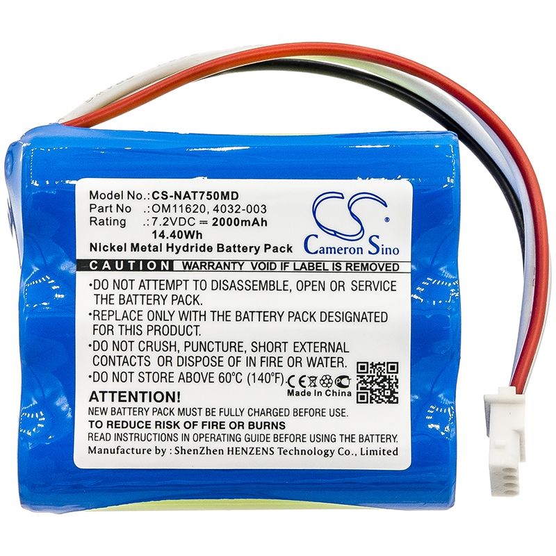 Ni-MH Battery fits Nonin, 7500 Pulse Oximeter, Nonin 7.2V, 2000mAh Medical Cameron Sino Technology Limited