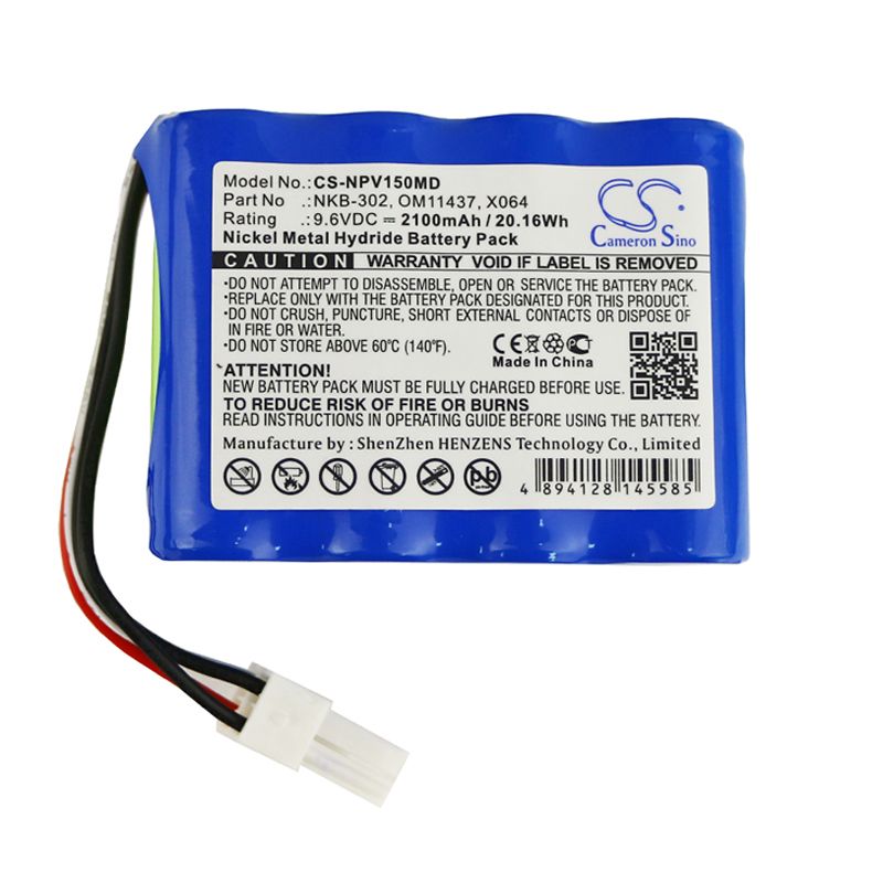 Ni-MH Battery fits Nihon Kohden, Life Scope N Opv-1500, Opv 1500 Vital Signs Monitor, 9.6V, 2100mAh Medical Cameron Sino Technology Limited
