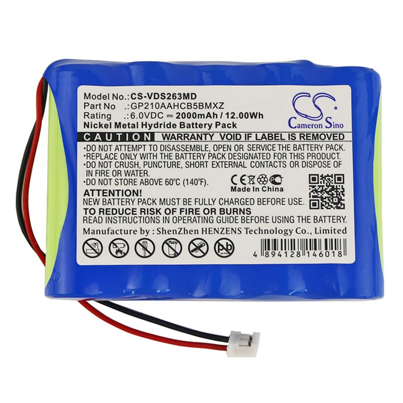 Ni-MH Battery fits Vdw, Silver, Silver Reciproc, Sr2634 6.0V, 2000mAh Medical Cameron Sino Technology Limited