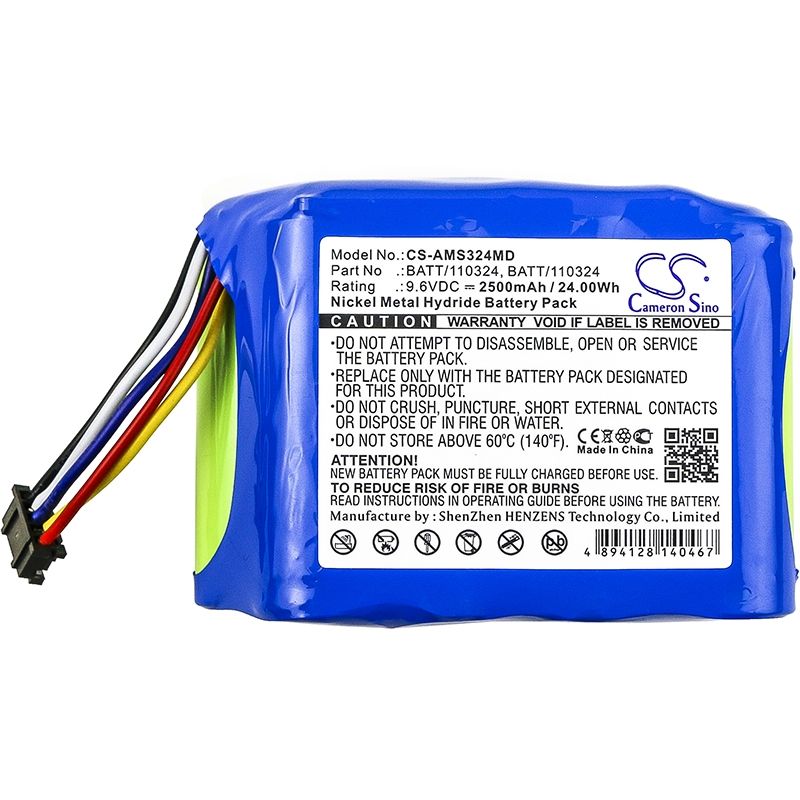 Ni-MH Battery fits Alaris Medicalsystems, Asena Syringe Pump Gp, Gateway Workstation, Carefusion 9.6V, 2500mAh Medical Cameron Sino Technology Limited