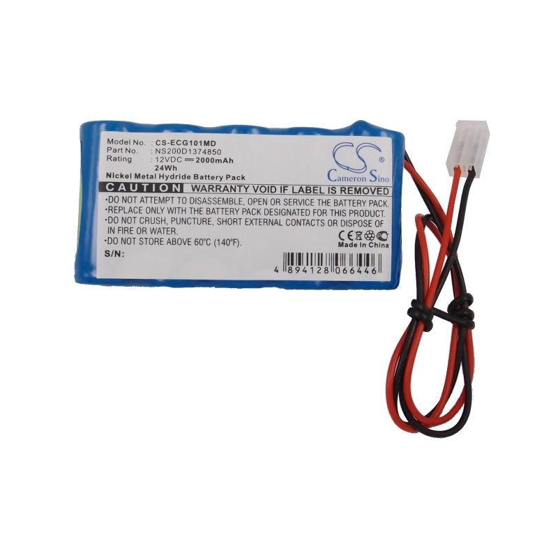 Ni-MH Battery fits Biocare, Ecg-101, Biocare 12.0V, 2000mAh Medical Cameron Sino Technology Limited