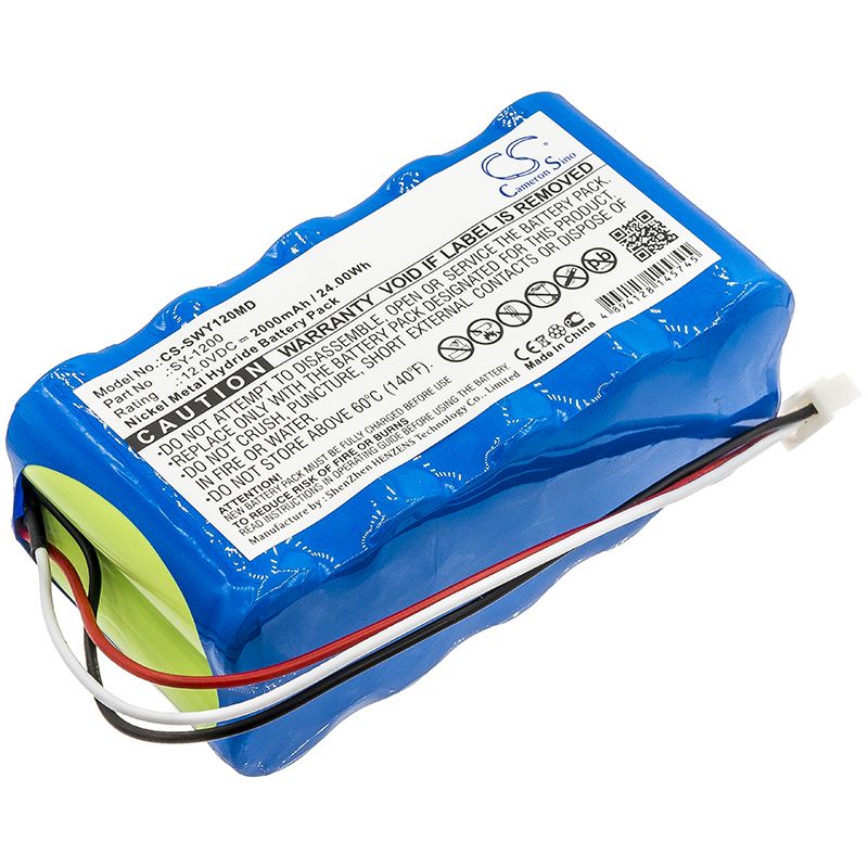 Ni-MH Battery fits Smiths, Sy-1200, Sy-1200 Infusion Pump, 12.0V, 2000mAh Medical Cameron Sino Technology Limited