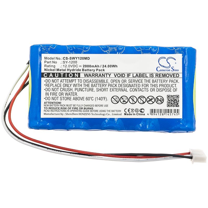 Ni-MH Battery fits Smiths, Sy-1200, Sy-1200 Infusion Pump, 12.0V, 2000mAh Medical Cameron Sino Technology Limited