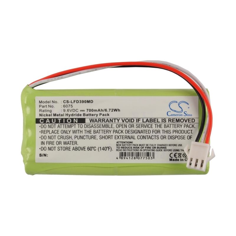 Ni-MH Battery fits Toitu, Fd390, Fd390 Doppler, 9.6V, 700mAh Medical Cameron Sino Technology Limited