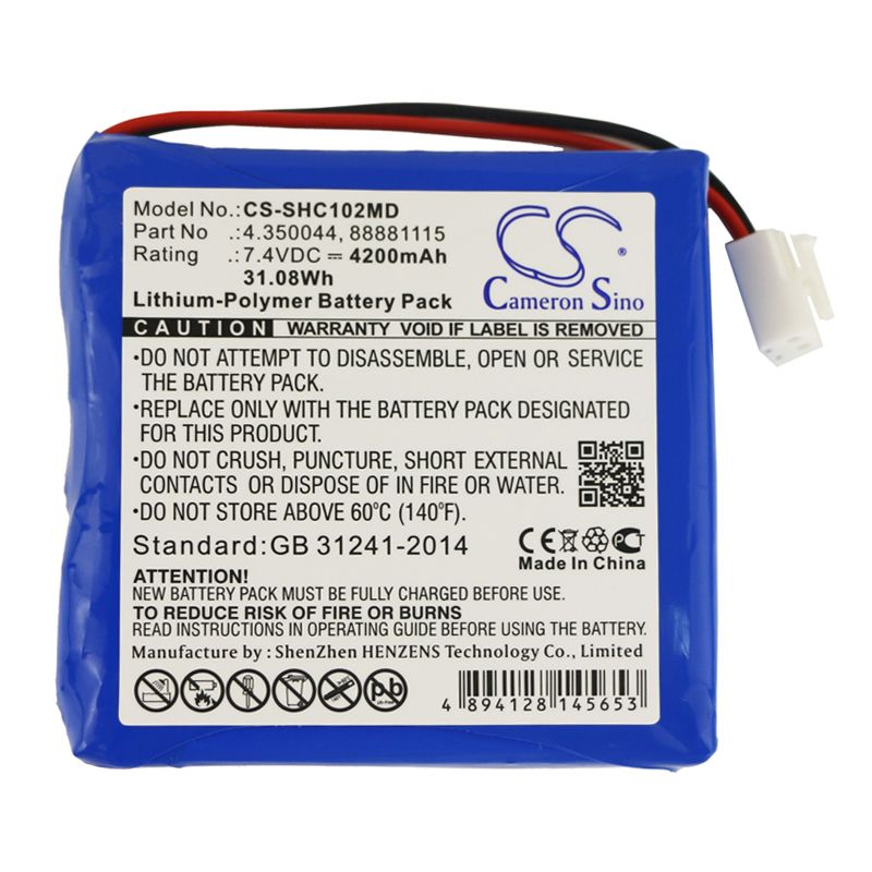 Li-Polymer Battery fits Schiller, Cardiovit At102+, Ecg At102 +, Ms-2007 7.4V, 4200mAh Medical Cameron Sino Technology Limited