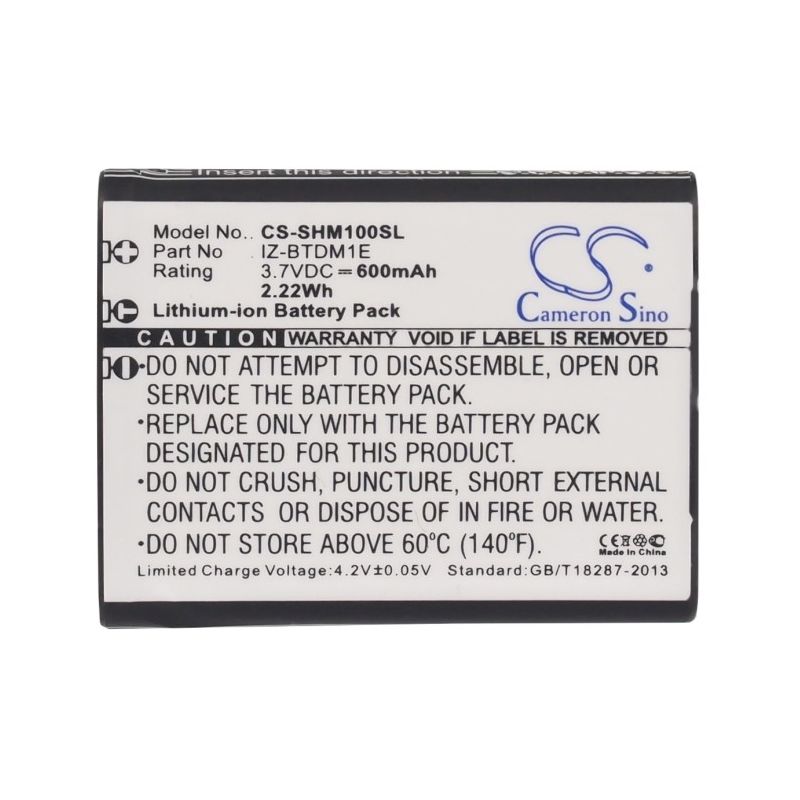 Li-ion Battery fits Sharp, Portable Plasmacluster Ion Generator Ig-dm1z-w, Sharp 3.7V, 600mAh Medical Cameron Sino Technology Limited