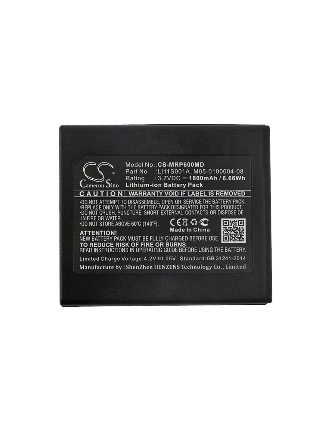 Li-ion Battery fits Mindray, Dpm2, Oxymetre Pouls Pm60, Pm60 3.7V, 1800mAh Medical Cameron Sino Technology Limited