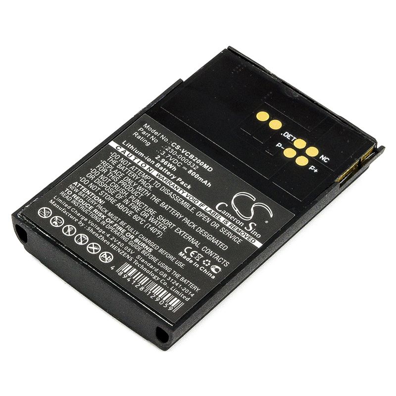 Li-ion Battery fits Vocera, Communications Badge B1000, Communications Badge B2000, 3.7V, 800mAh Medical Cameron Sino Technology Limited
