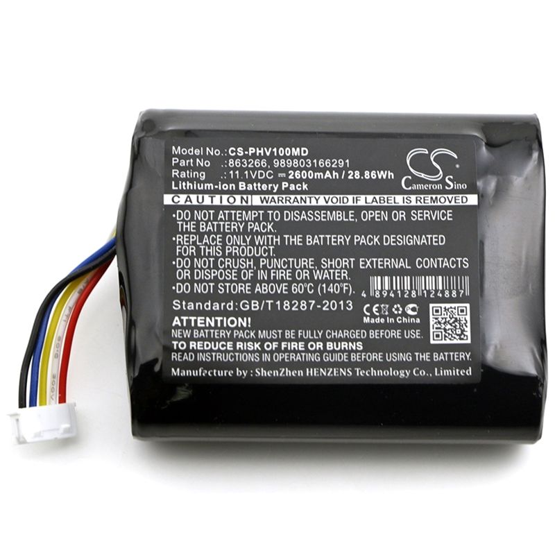 Li-ion Battery fits Philips, Moniteur Portable Suresigns Vms, Monitor Vs1, Monitor Vs2 11.1V, 2600mAh Medical Cameron Sino Technology Limited