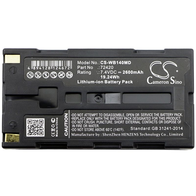 Li-ion Battery Fits Welch-allyn, Suresight 14001, Suresight 14010, Suresight 14011 7.4v, 2600mah Medical Cameron Sino Technology Limited