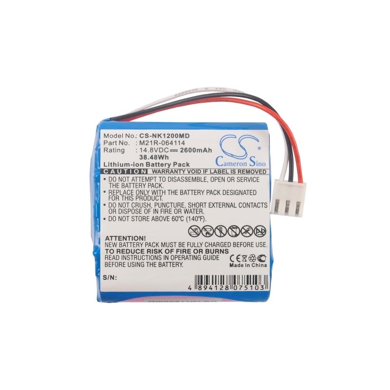 Li-ion Battery fits Nihon Kohden, Edan Se-1, Edan Se-100, Edan Se-12 Express 14.8V, 2600mAh Medical Cameron Sino Technology Limited