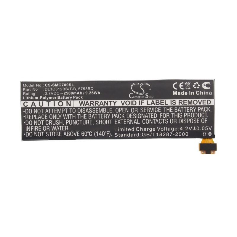 Li-Polymer Battery fits Samsung, Galaxy Player 5.0, Yp-g70, Yp-g70c/naw 3.7V, 2500mAh Media Player Cameron Sino Technology Limited