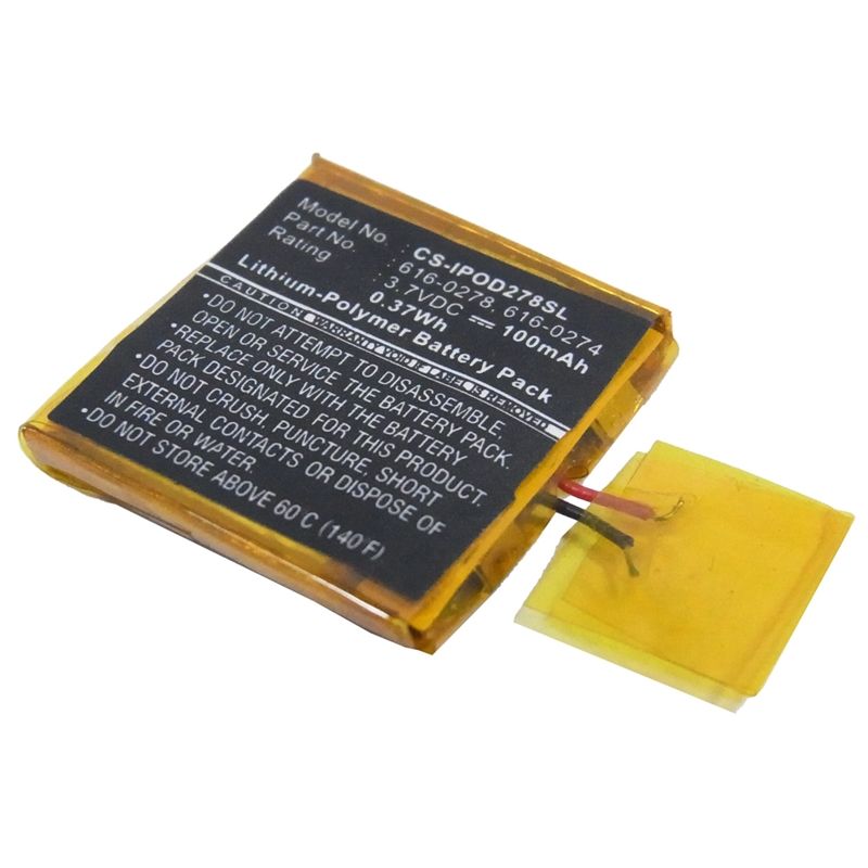 Li-Polymer Battery fits Apple, Ipod Shuffle G2 1gb, Ipod Shuffle G3, 3.7V, 100mAh Media Player Cameron Sino Technology Limited