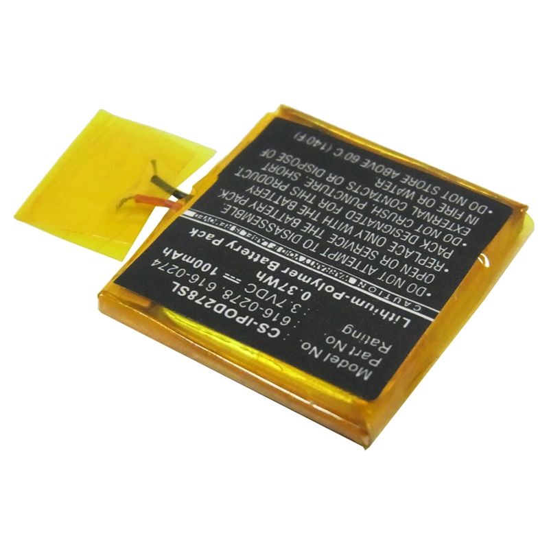 Li-Polymer Battery fits Apple, Ipod Shuffle G2 1gb, Ipod Shuffle G3, 3.7V, 100mAh Media Player Cameron Sino Technology Limited