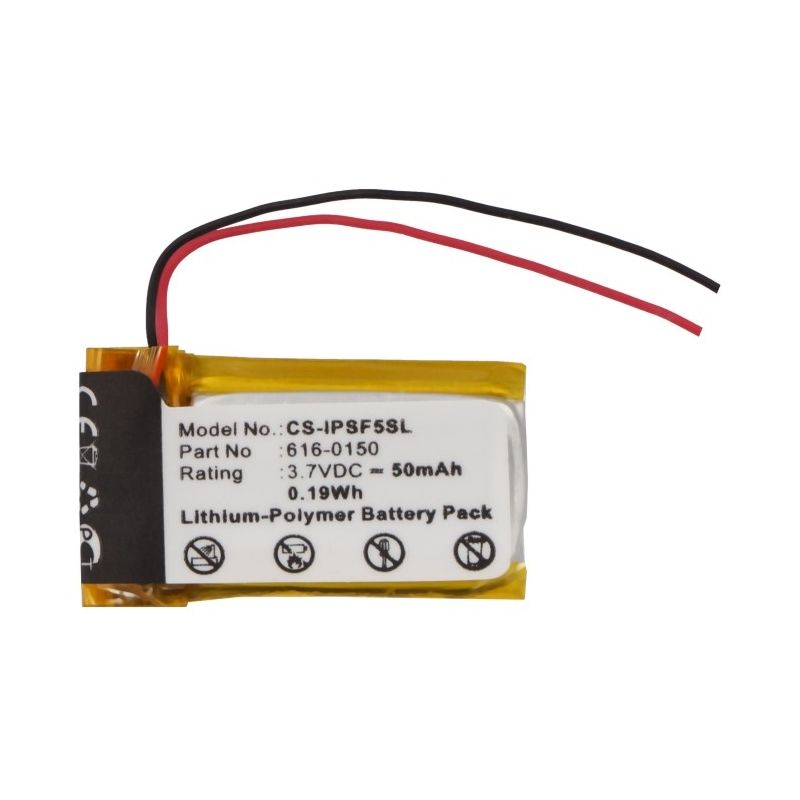 Li-polymer Battery Fits Apple, Ipod Shuffle 4th, Ipod Shuffle 5th, Ipod Shuffle 5th Generation 3.7v, 50mah Media Player Cameron Sino Technology Limited