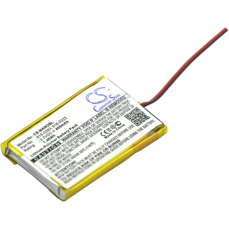 Li-polymer Battery Fits Apple, Ipod Nano 2gb, Ipod Nano 4gb, Ipod Nano Ma004ll/a 3.7v, 400mah Media Player Cameron Sino Technology Limited